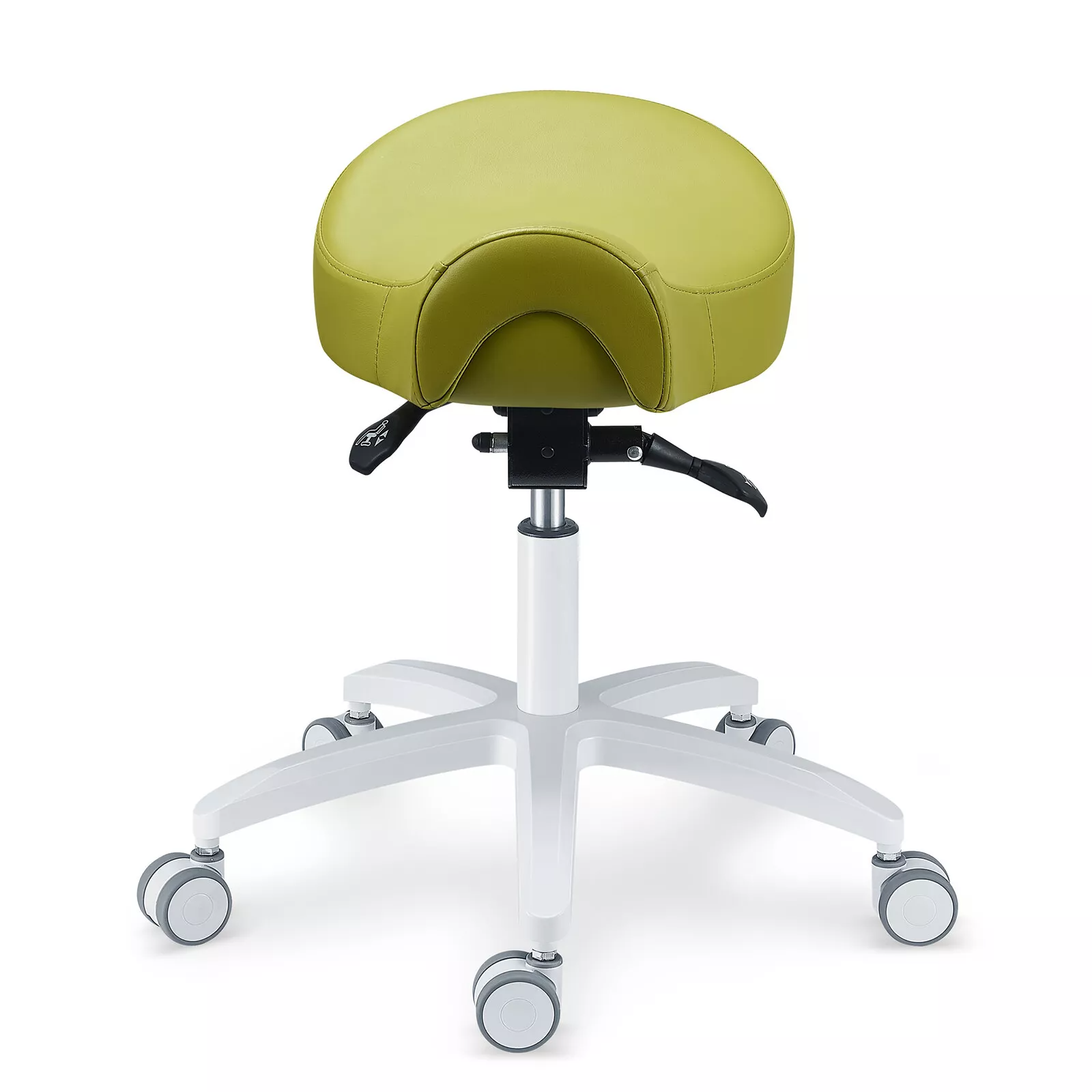 PLST-075 Adjustable Dental Operator Assistant Saddle Chair Dental Hygienist Nurse Stools Microfiber Leather